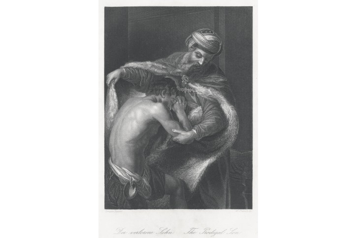 návrat ztraceného syna, Payne, oceloryt, (1860)