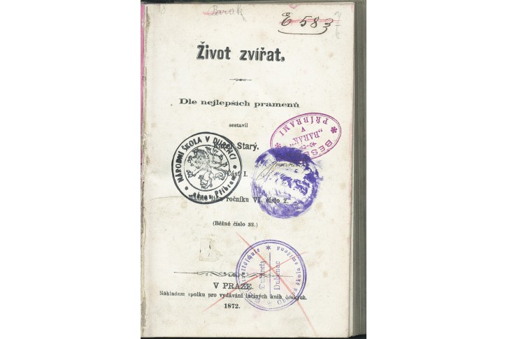 Starý : Život zvířat část I. III.  IV., Pha, 1874