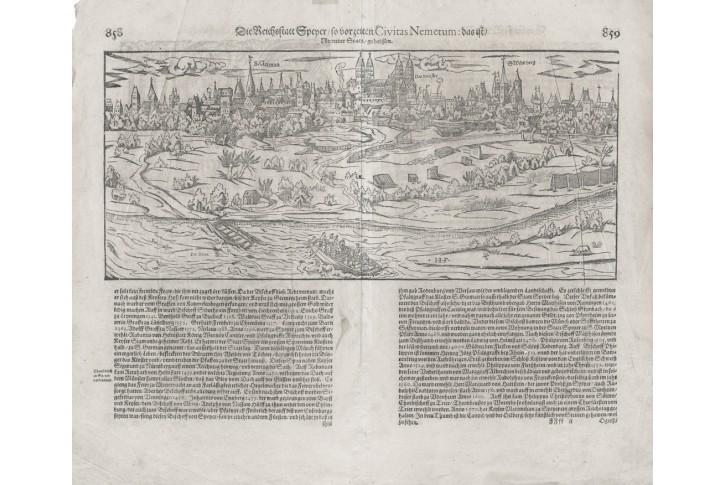 Münster S.: Speyer, dřevořez , 1628