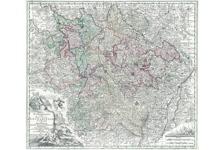 Seutter : Lotrinsko, kol. mědiryt, 1740