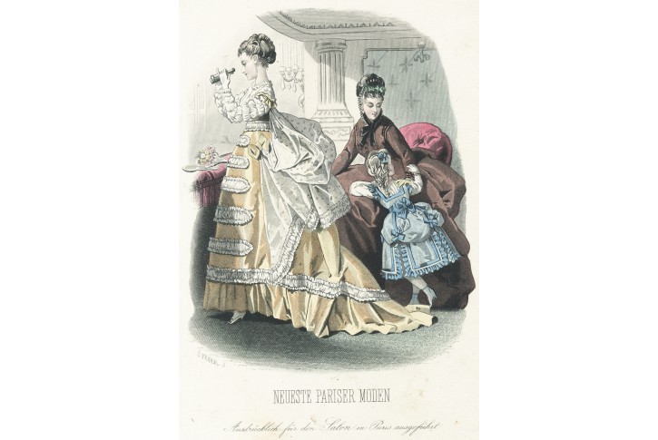 Moda I., Freval, kolorovaná litografie, (1850)