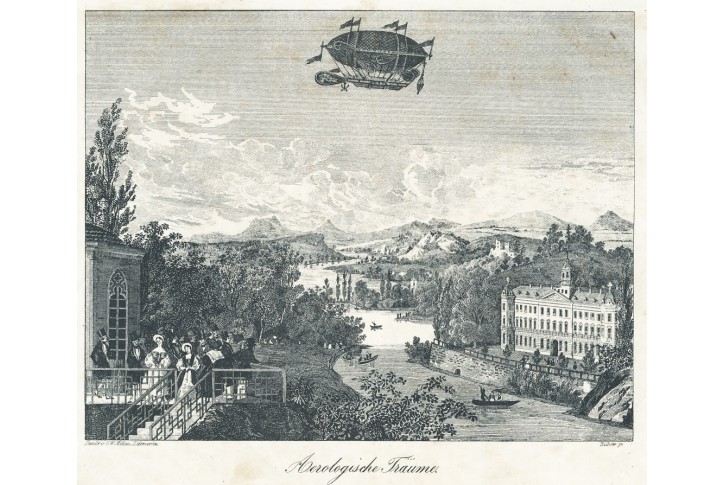 Vzduchoplavba, Medau  litografie , 1838