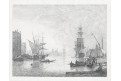 Lodě Venezia Canale Grande, lept, (1870)