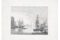 Lodě Venezia Canale Grande, lept, (1870)
