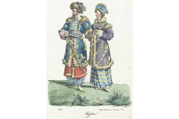 Kroj Rusko Trentsensky, litografie, 1825