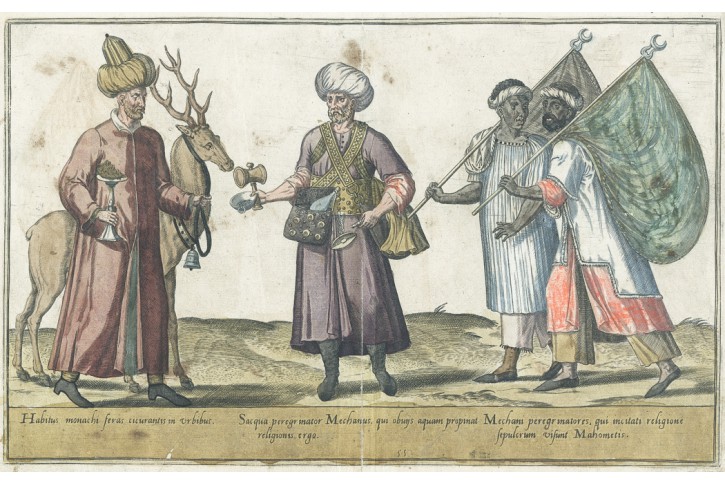 Poutníci , Bruyn, kolor. mědiryt, 1581