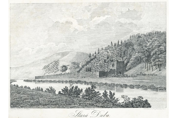 Stará Dubá , Heber, litografie, 1843