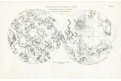 Astrologie  hvězdná mapa, Tardieu, mědiryt , 1822