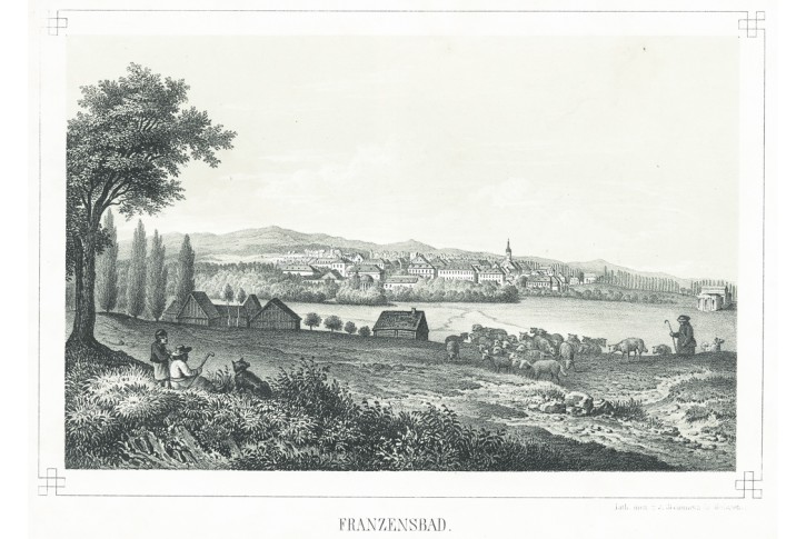 Františkovy Lázně , Steinmetz, litografie,  (1850)
