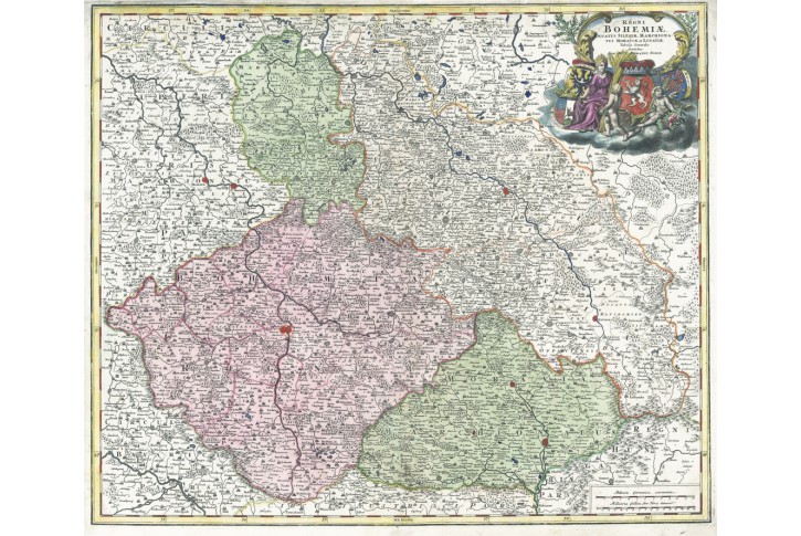 Homann J.B.: Regni Bohemiae, mědiryt, 1720