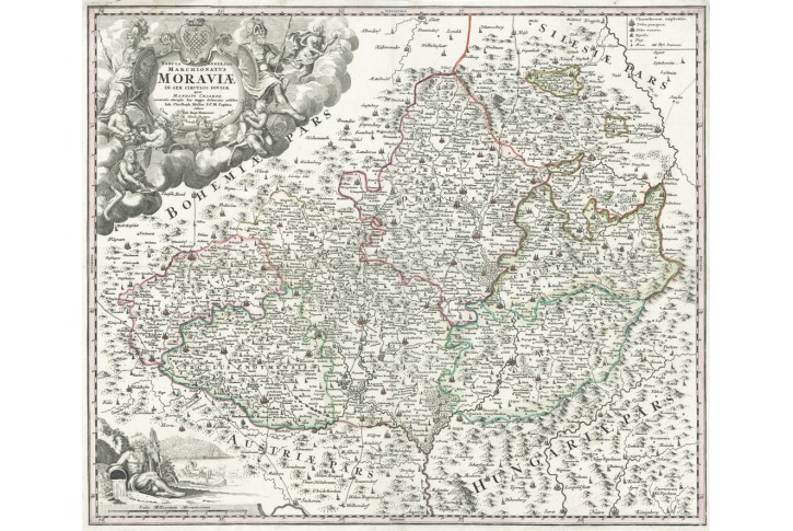 Homann J. B.:  Moraviae, kolor. mědiryt, 1720