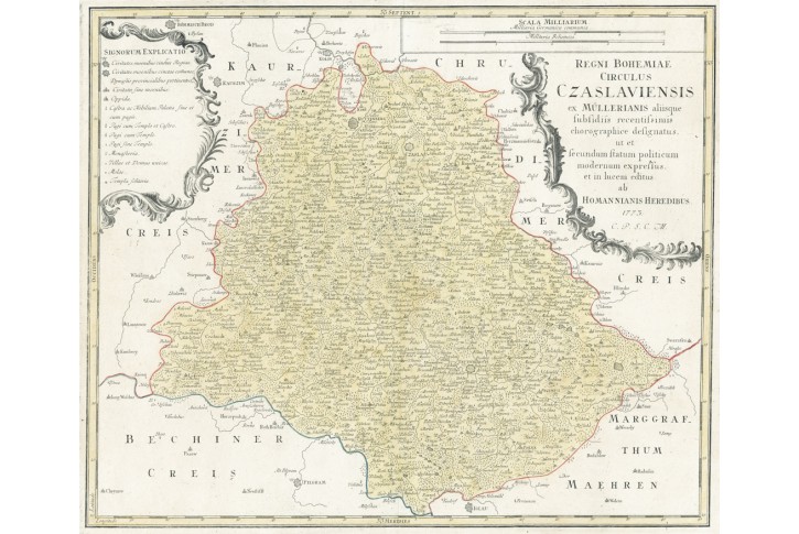 Homann dědicové : Čáslavský kraj, mědiryt, 1773