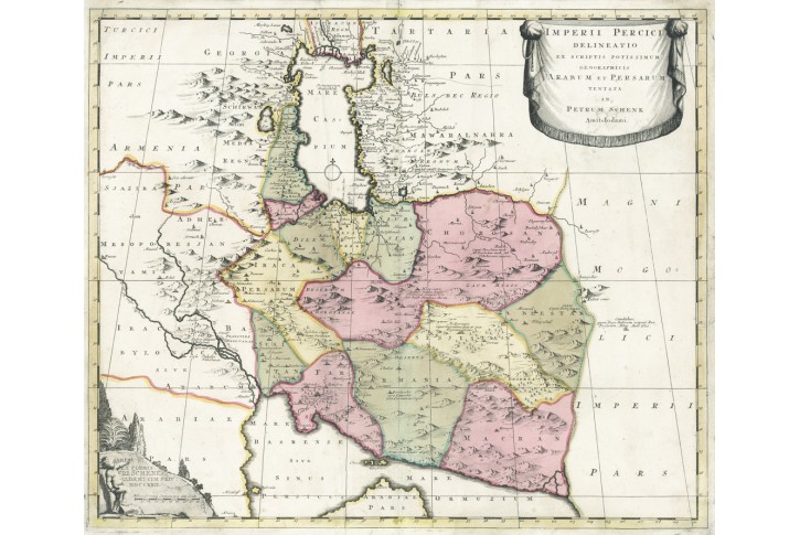Imperii Persici, kolor.  mědiryt, 1722