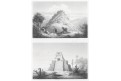 Mexiko Monte Albán,  Menzel, oceloryt, 1857