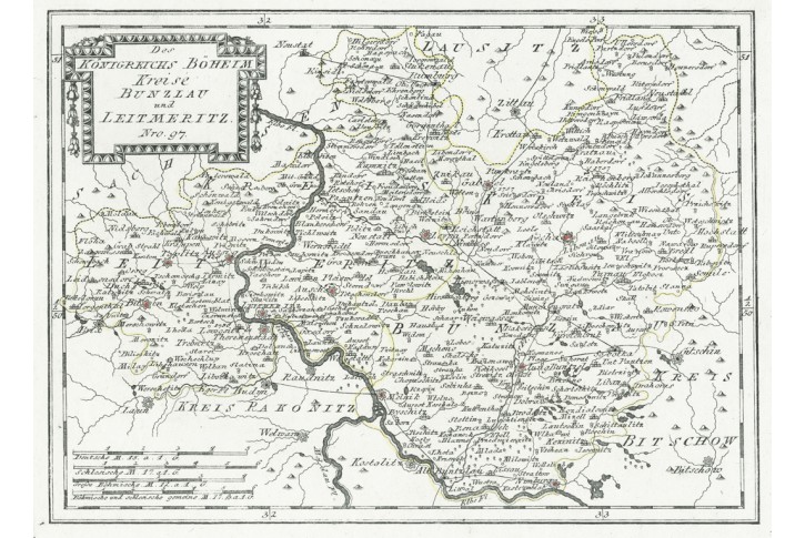 Reilly .: Boleslav a Litoměřice, mědiryt 1789