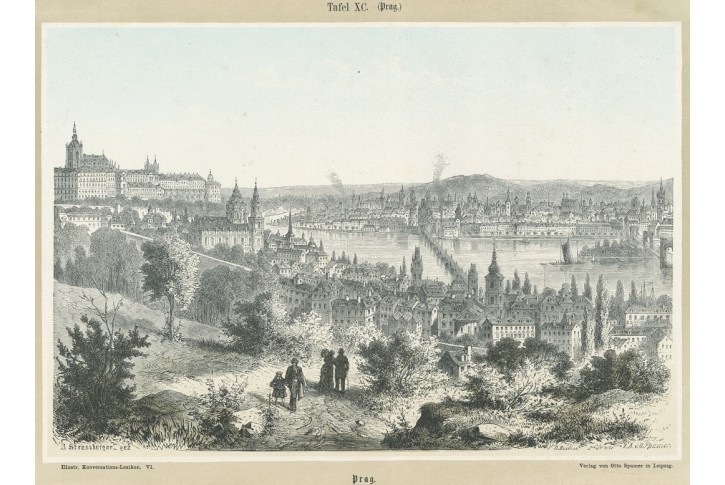 Praha, Spammer, xylografie, 1870