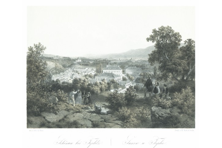 Teplice Šanov, Haun, litografie, 1860