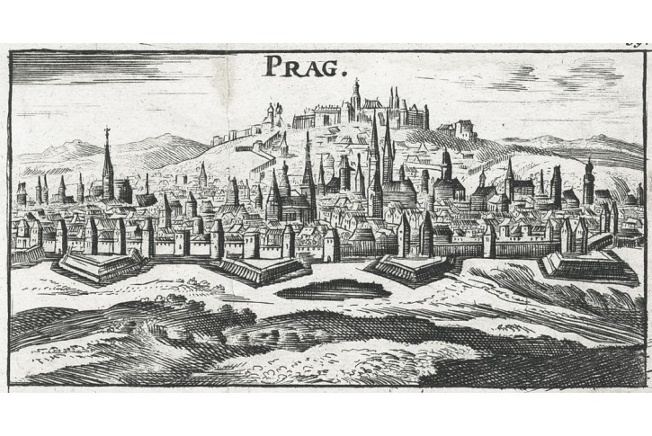 Praha,  Riegel, mědiryt 1687