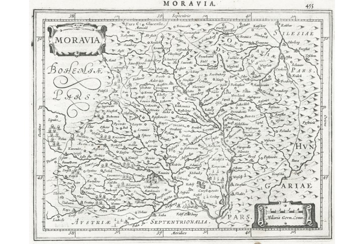 Mercator - Hondius -Moravia, malý, mědiryt, 1634