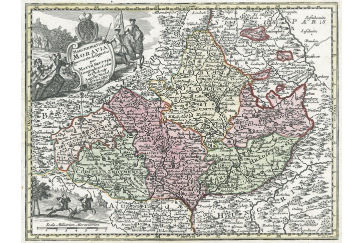 Seutter M.: Marchionatus Moraviae, mědiryt 1744