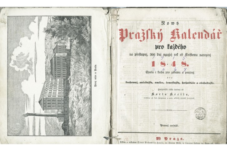 Nowý Pražský Kalendář , Praha, 1848
