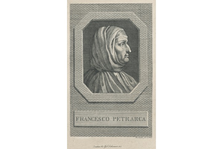 Francesco Petrarca mědiryt, 1817