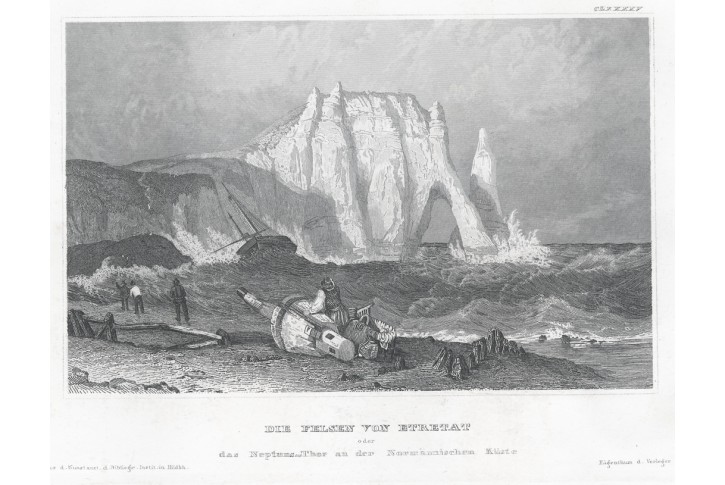 Etretat, Meyer, oceloryt, 1850