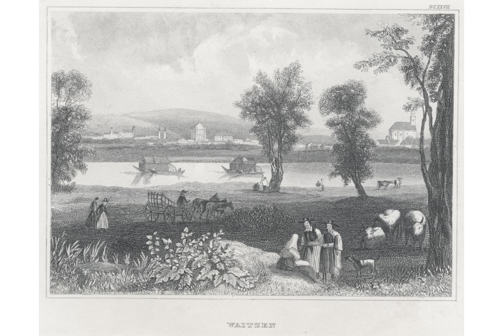 Vác Maďarsko, Meyer, oceloryt, 1850