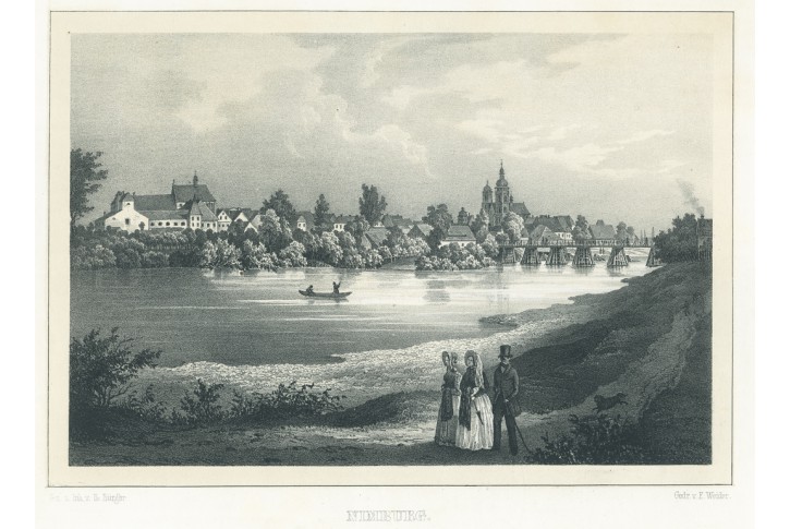 Nymburk, Semmler, litografie, 1845