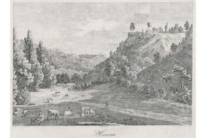 Jivno u Křivoklátu, Heber, litografie, 1844