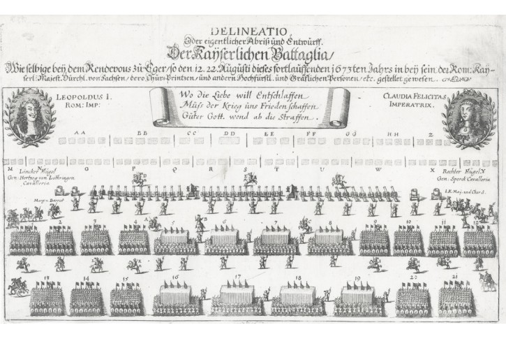 Eger Uhry,  bitva, mědiryt 1673