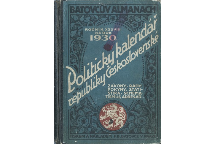 Batovcův almanach ročník 38, Praha, 1929