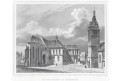 Chomutov radnice , Lange, oceloryt, 1842