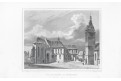 Chomutov radnice , Lange, oceloryt, 1842