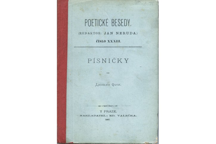 Quis L.: Písničky, Praha 1887,  1. vyd.