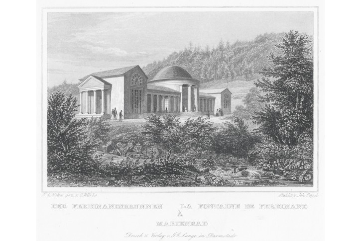 Mariánské l. Ferdinandův, Lange, oceloryt, 1842