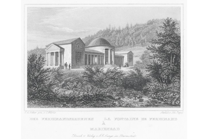 Mariánské l. Ferdinandův, Lange, oceloryt, 1842