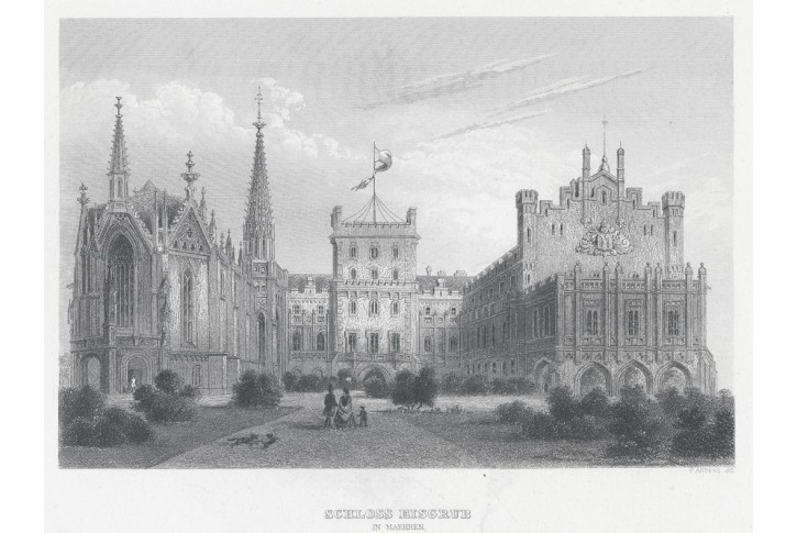 Lednice na Moravě, Meyer, oceloryt, 1850