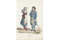 Kroj Čechy, Trentsensky, litografie, 1825