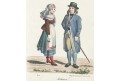 Kroj Čechy, Trentsensky, litografie, 1825