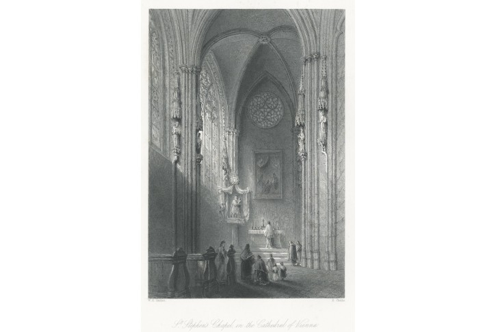 Wien Stephans Kirche kaple, oceloryt, (1850)
