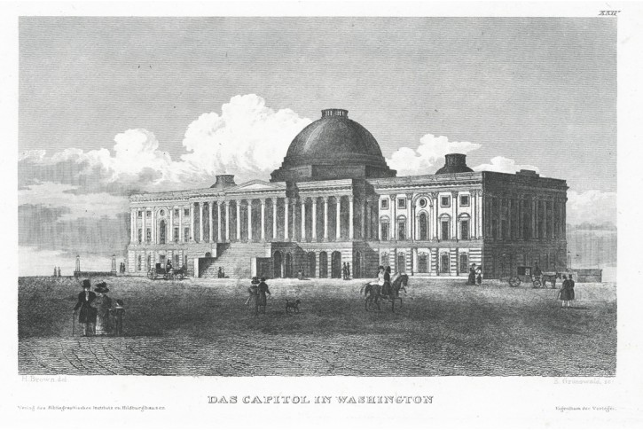 Washington Capitol., Meyer, oceloryt, 1850