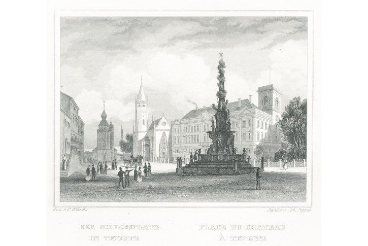 Teplice – Zámecké náměstí, Schimmer, 1842