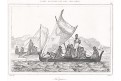Karoliny čluny , Rienzi, oceloryt,1836