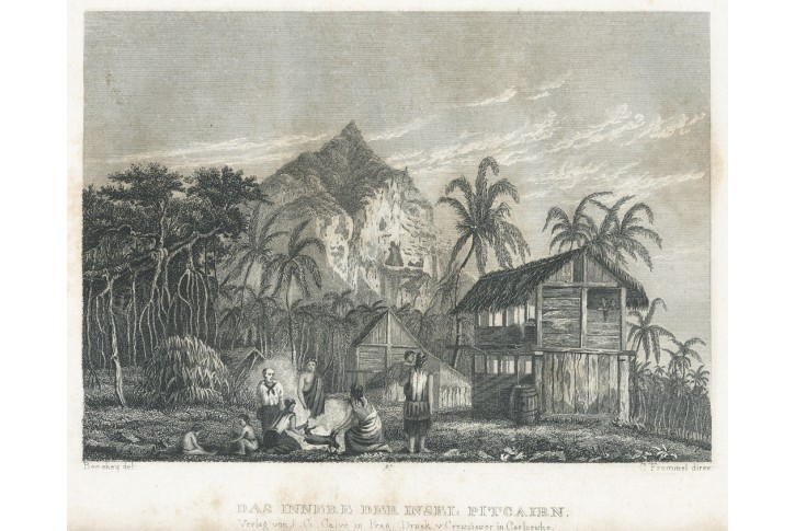 Pitcairnovy ostrovy , oceloryt, (1840)