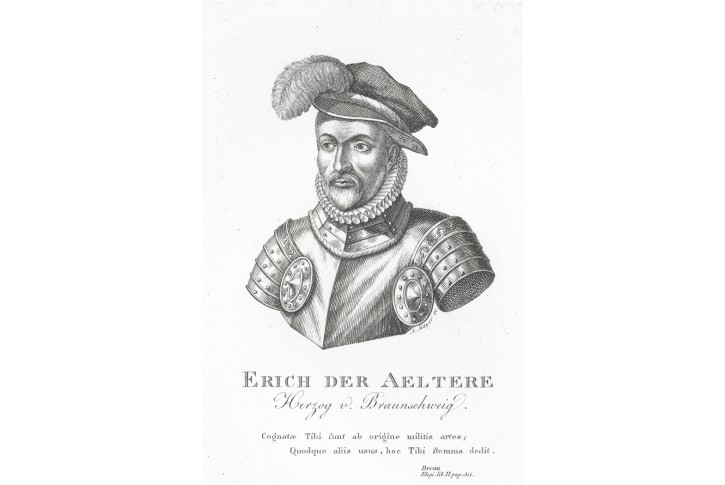 Erich I. vévoda Brunswick, mědiryt, (1820)
