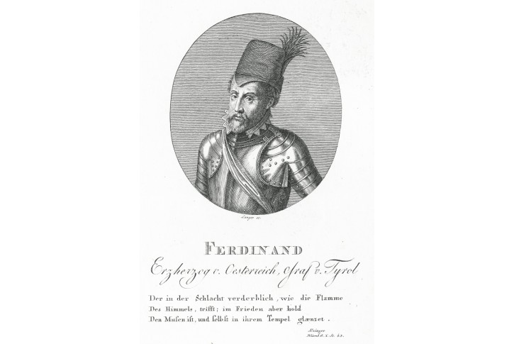 Ferdinand II. (Tirol) , mědiryt, (1820)