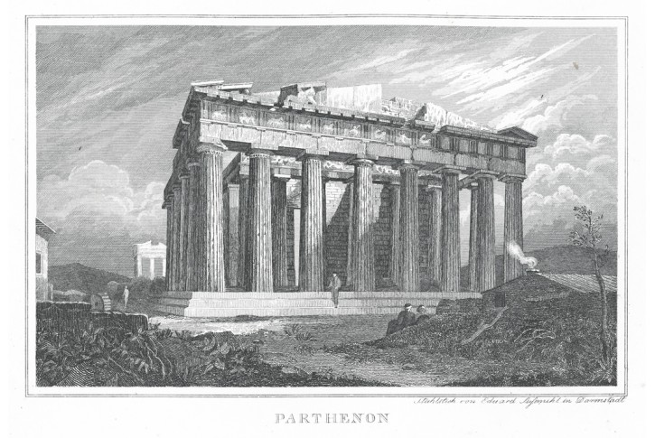 Parthenon, oceloryt (1830)