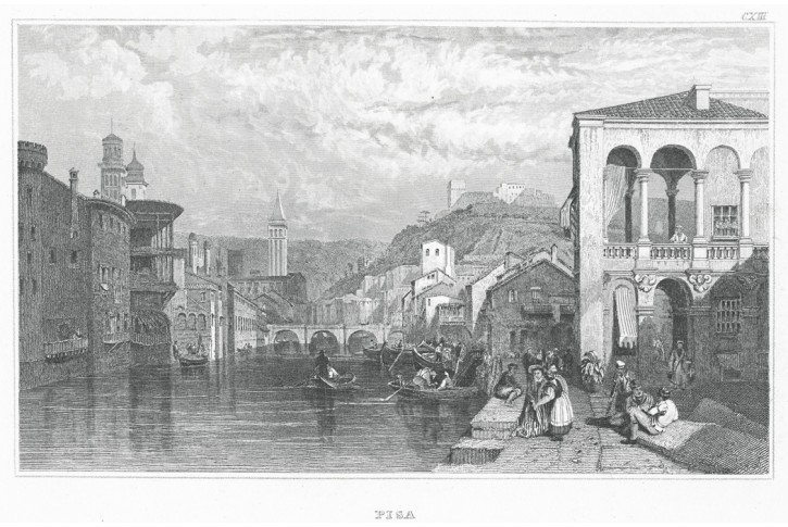 Pisa,  Meyer, oceloryt, 1850