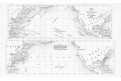 Tichomoří Amerika mapa větrů a bouří, , 1858
